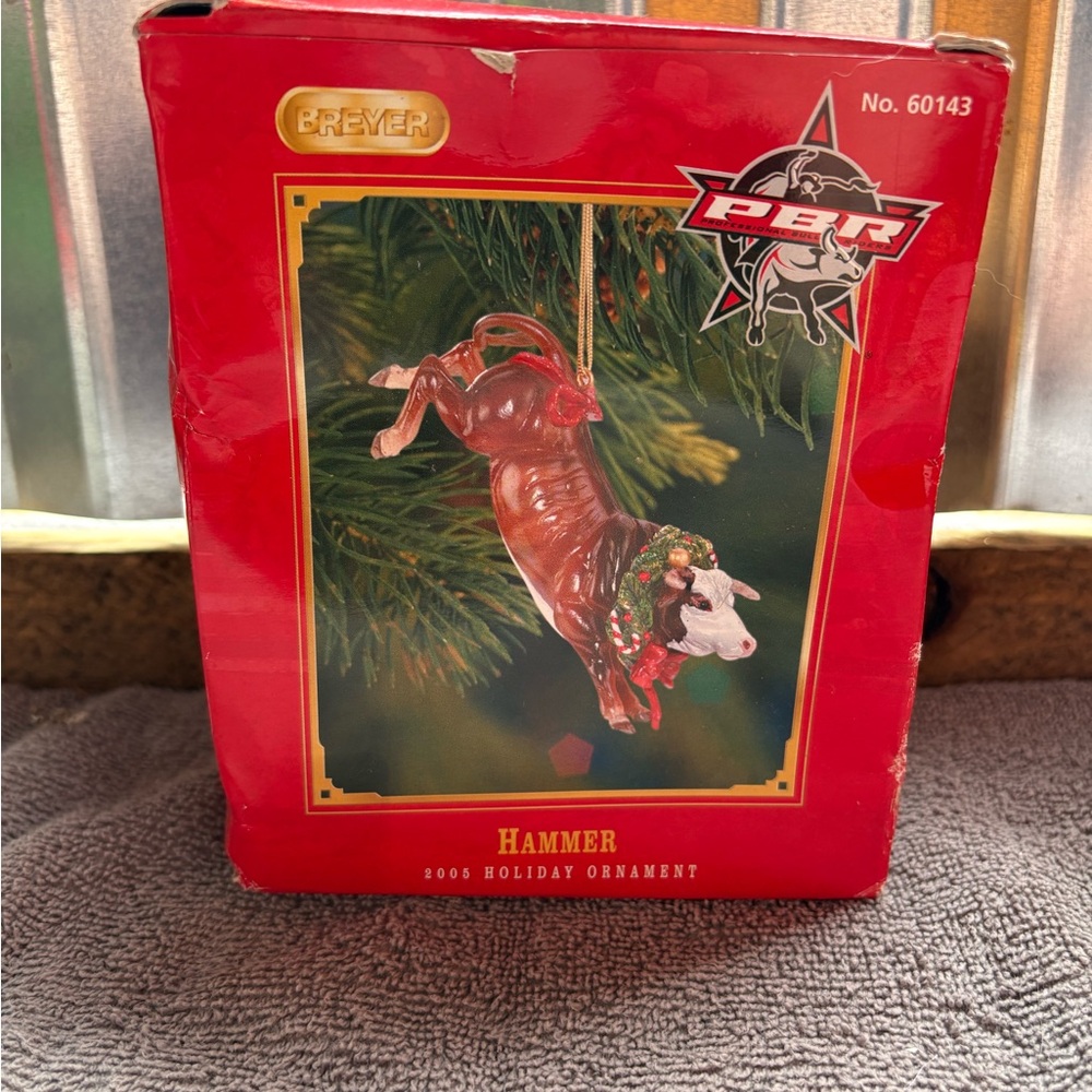 Breyer PBR Hammer 2005 Holiday Ornament - Bull Christmas Decoration- 60143